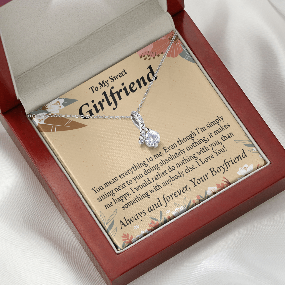 To My Girlfriend Girlfriend You Mean Everything To Me Alluring Ribbon Necklace Message Card-Express Your Love Gifts