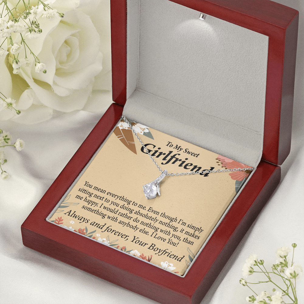 To My Girlfriend Girlfriend You Mean Everything To Me Alluring Ribbon Necklace Message Card-Express Your Love Gifts
