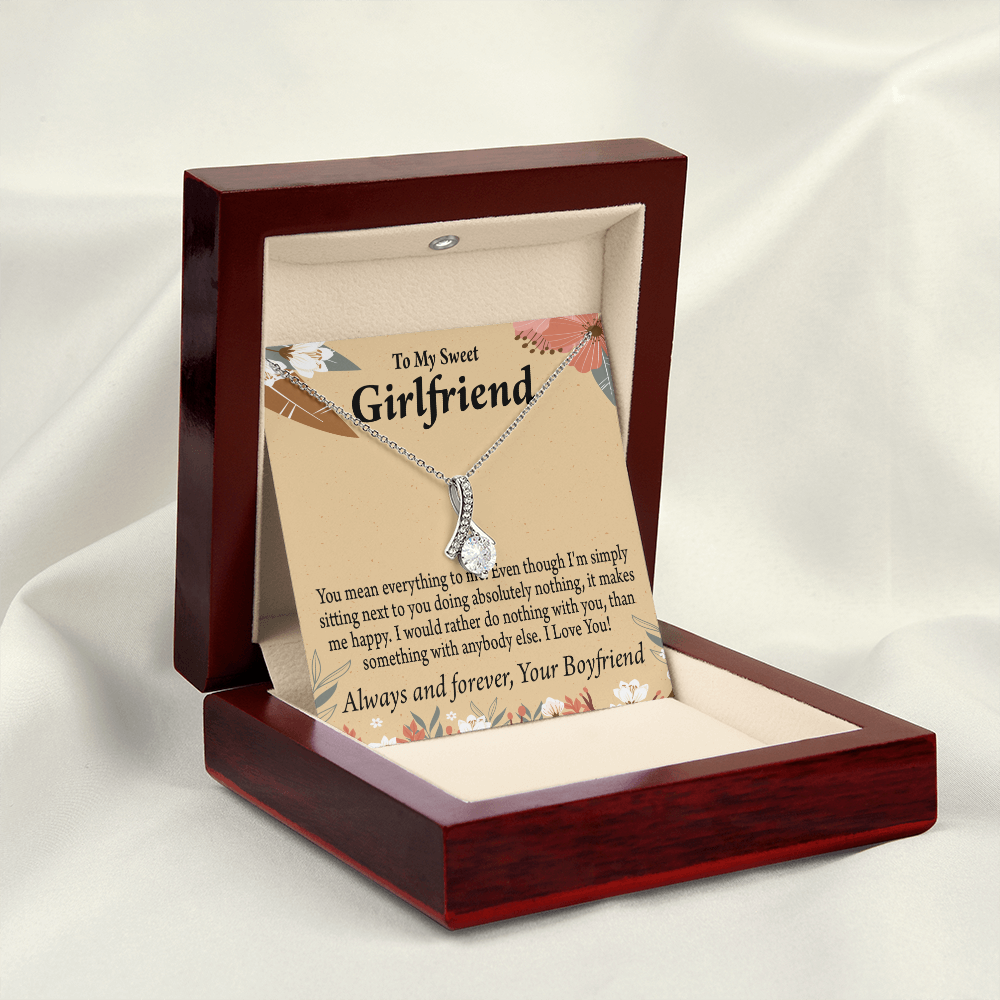 To My Girlfriend Girlfriend You Mean Everything To Me Alluring Ribbon Necklace Message Card-Express Your Love Gifts