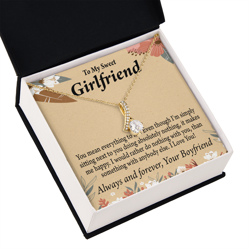 To My Girlfriend Girlfriend You Mean Everything To Me Alluring Ribbon Necklace Message Card-Express Your Love Gifts