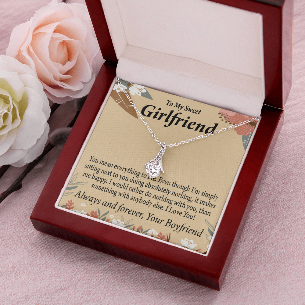 To My Girlfriend Girlfriend You Mean Everything To Me Alluring Ribbon Necklace Message Card-Express Your Love Gifts