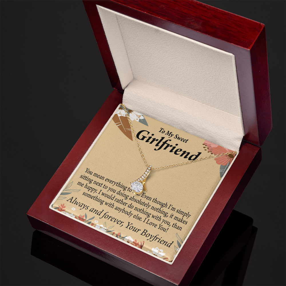 To My Girlfriend Girlfriend You Mean Everything To Me Alluring Ribbon Necklace Message Card-Express Your Love Gifts