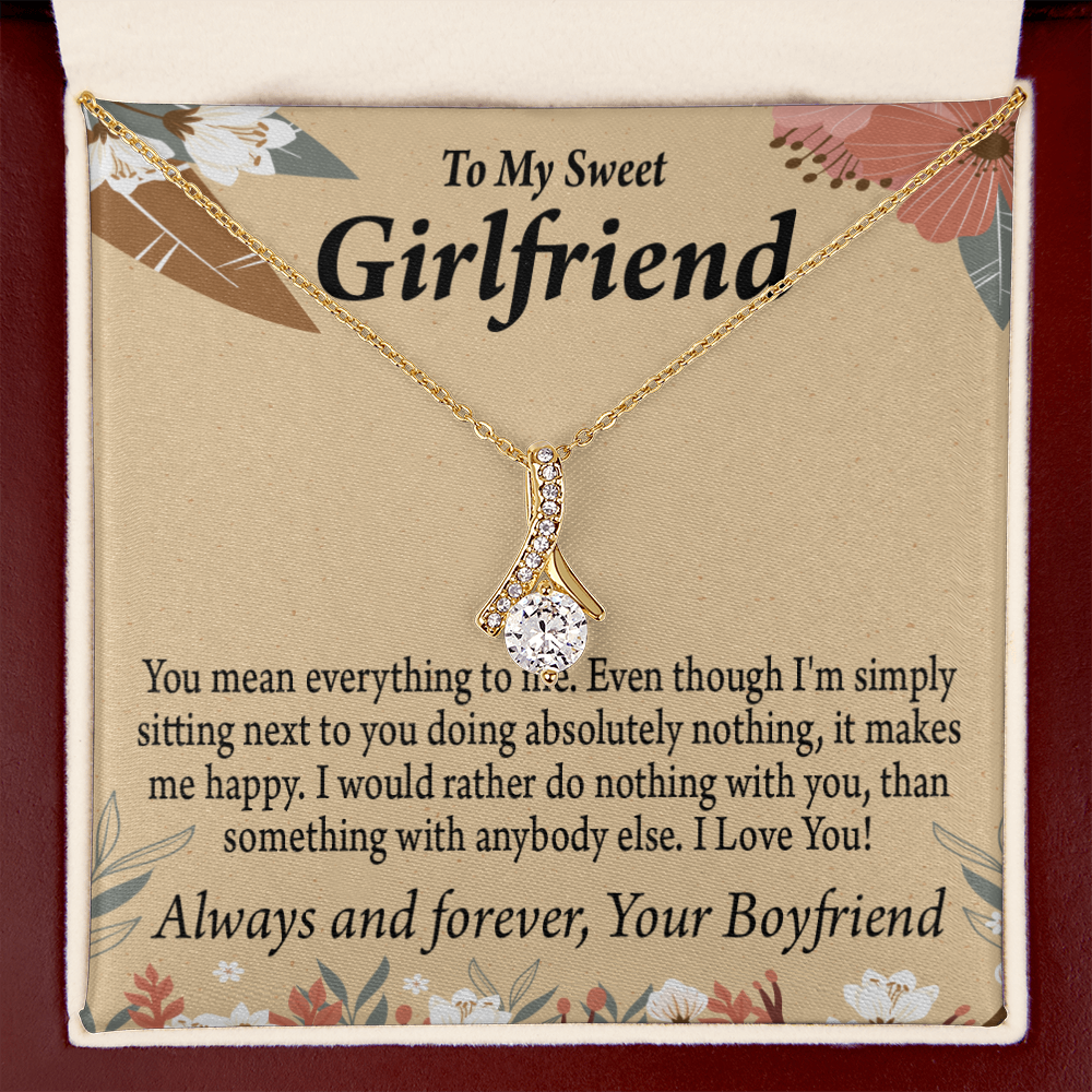 To My Girlfriend Girlfriend You Mean Everything To Me Alluring Ribbon Necklace Message Card-Express Your Love Gifts