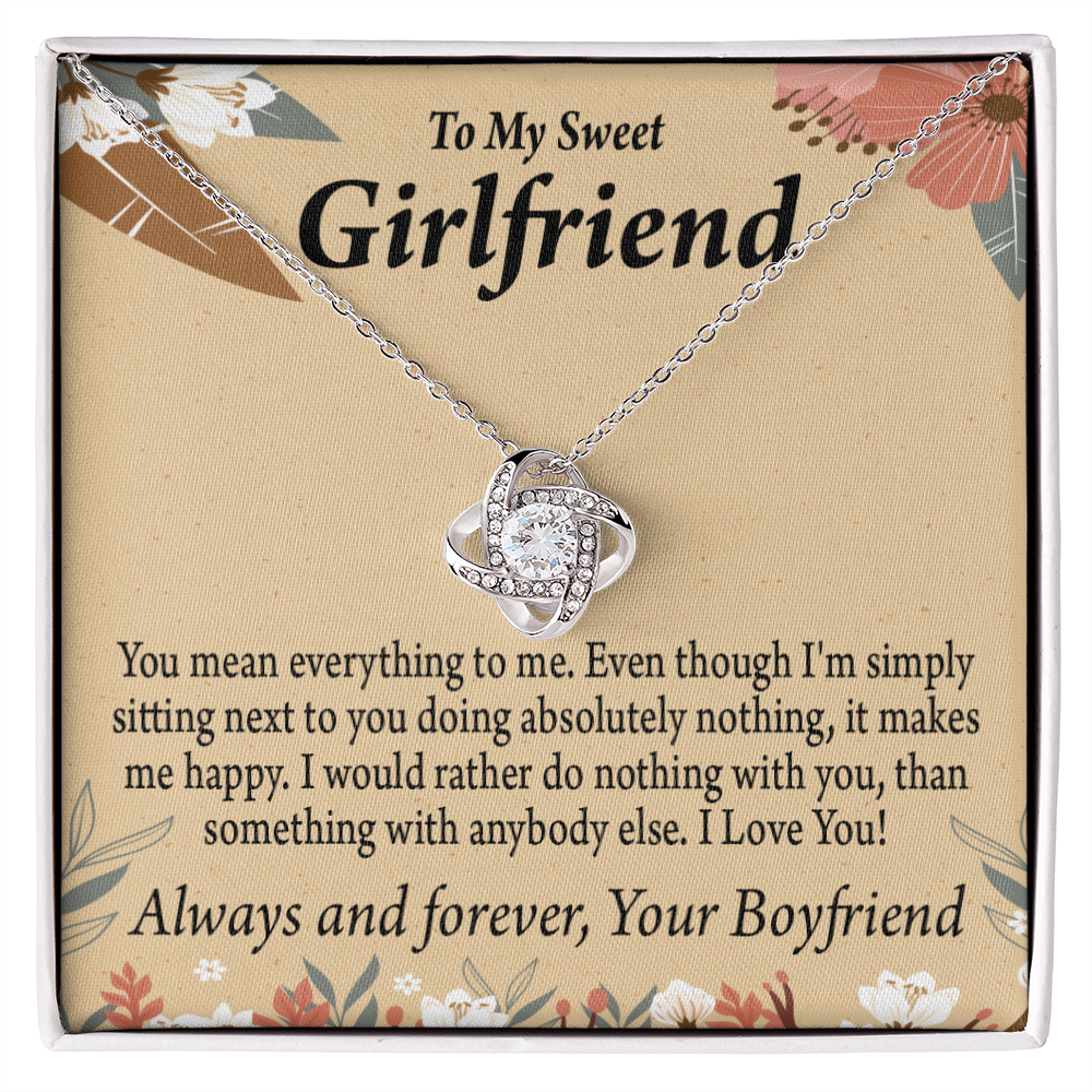 To My Girlfriend Girlfriend You Mean Everything To Me Infinity Knot Necklace Message Card-Express Your Love Gifts