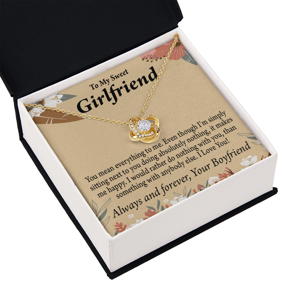 To My Girlfriend Girlfriend You Mean Everything To Me Infinity Knot Necklace Message Card-Express Your Love Gifts