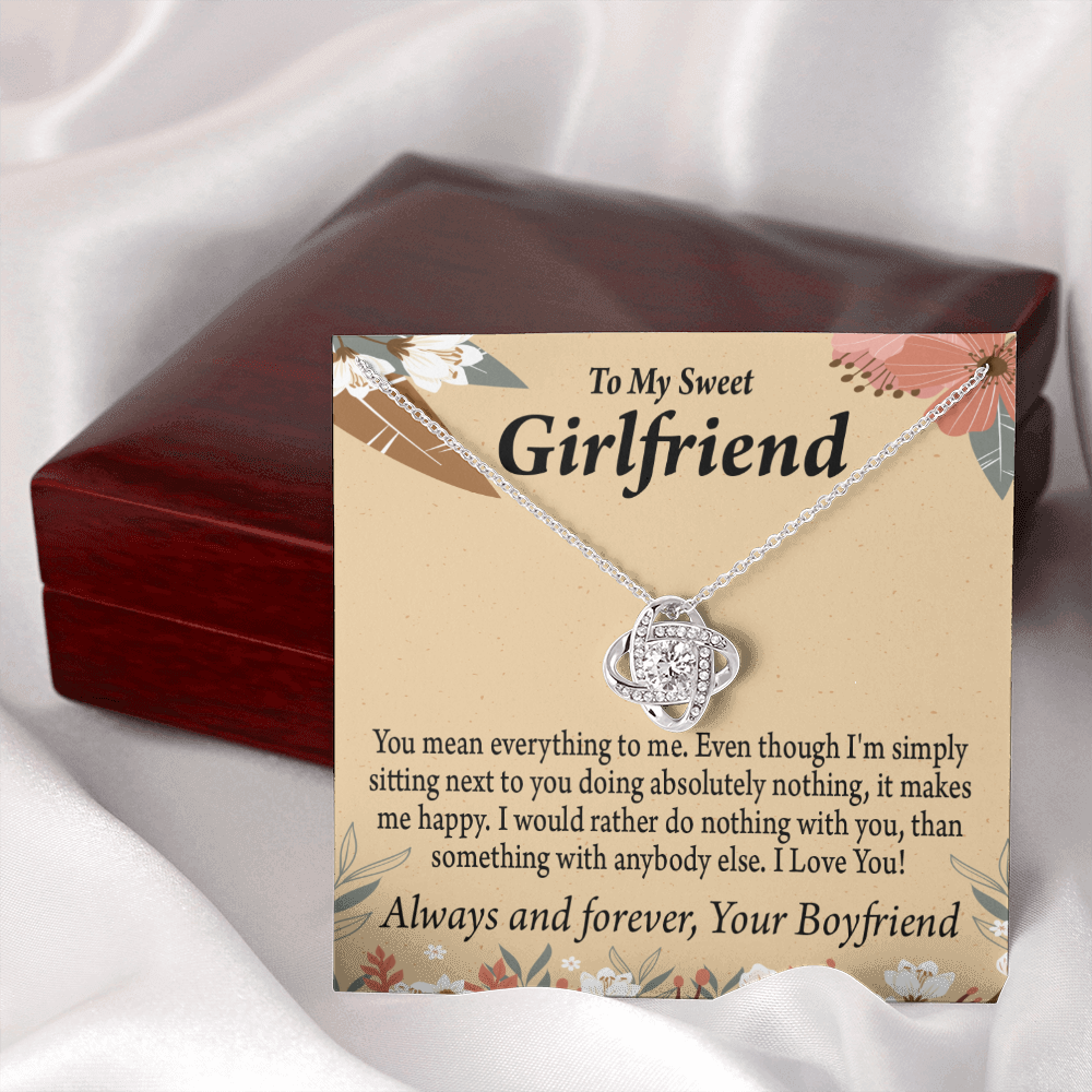 To My Girlfriend Girlfriend You Mean Everything To Me Infinity Knot Necklace Message Card-Express Your Love Gifts