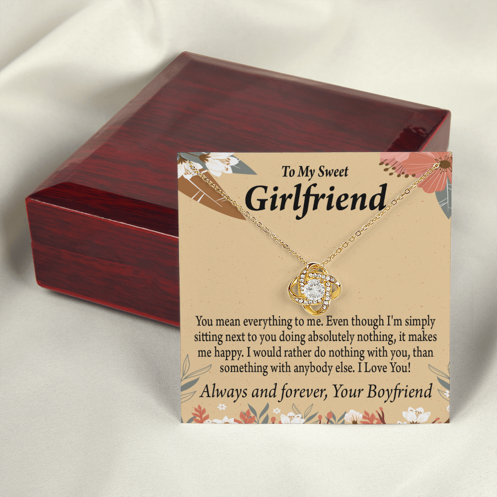 To My Girlfriend Girlfriend You Mean Everything To Me Infinity Knot Necklace Message Card-Express Your Love Gifts