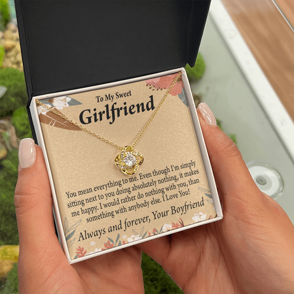 To My Girlfriend Girlfriend You Mean Everything To Me Infinity Knot Necklace Message Card-Express Your Love Gifts