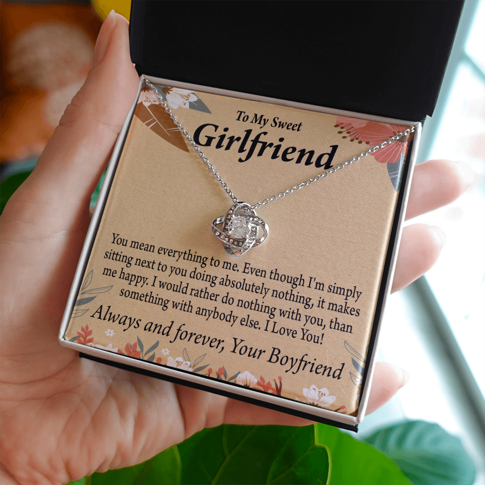 To My Girlfriend Girlfriend You Mean Everything To Me Infinity Knot Necklace Message Card-Express Your Love Gifts
