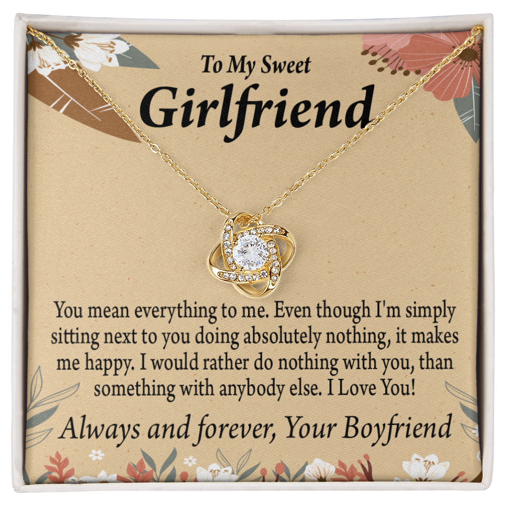 To My Girlfriend Girlfriend You Mean Everything To Me Infinity Knot Necklace Message Card-Express Your Love Gifts