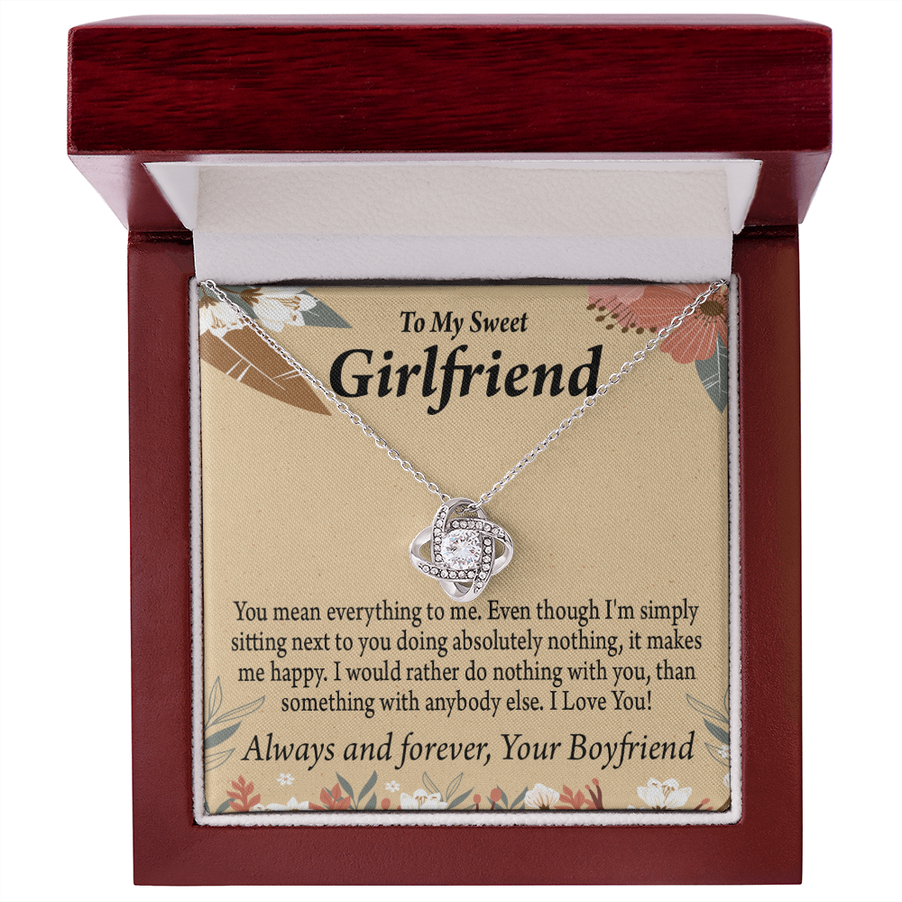 To My Girlfriend Girlfriend You Mean Everything To Me Infinity Knot Necklace Message Card-Express Your Love Gifts