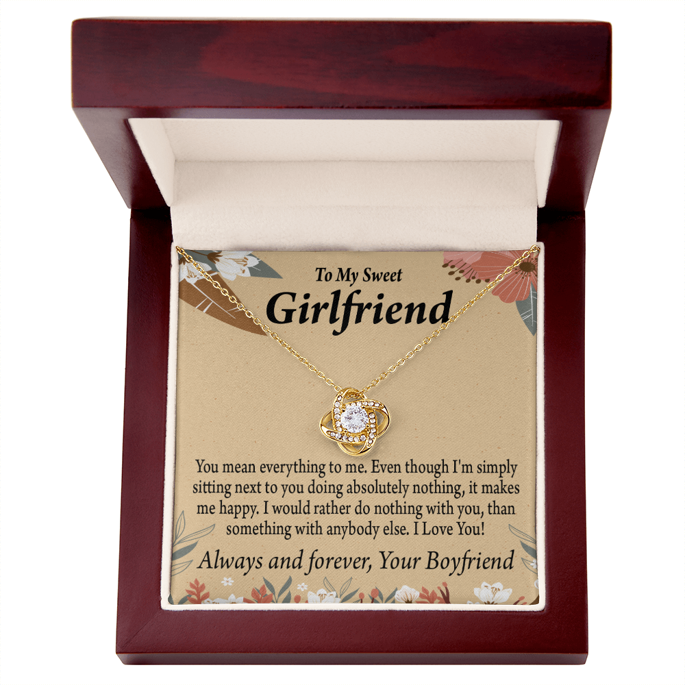 To My Girlfriend Girlfriend You Mean Everything To Me Infinity Knot Necklace Message Card-Express Your Love Gifts
