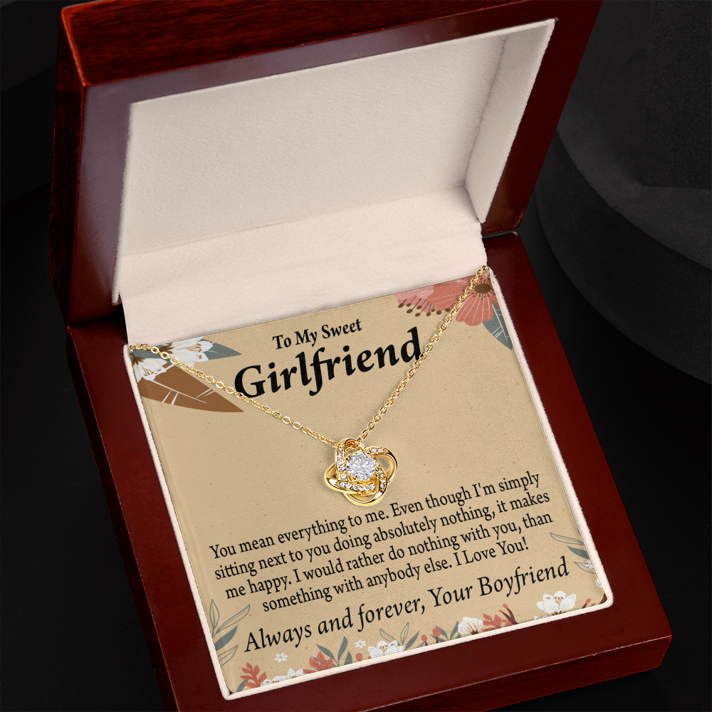 To My Girlfriend Girlfriend You Mean Everything To Me Infinity Knot Necklace Message Card-Express Your Love Gifts