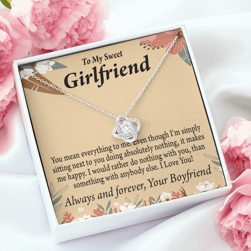 To My Girlfriend Girlfriend You Mean Everything To Me Infinity Knot Necklace Message Card-Express Your Love Gifts