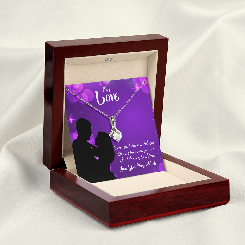 To My Girlfriend Good Gift Alluring Ribbon Necklace Message Card-Express Your Love Gifts