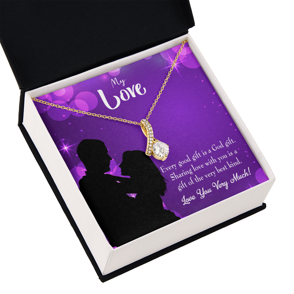 To My Girlfriend Good Gift Alluring Ribbon Necklace Message Card-Express Your Love Gifts