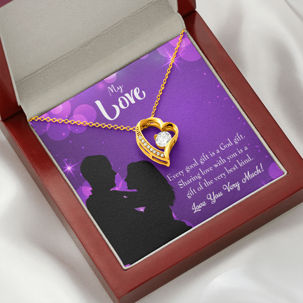 To My Girlfriend Good Gift Forever Necklace w Message Card-Express Your Love Gifts