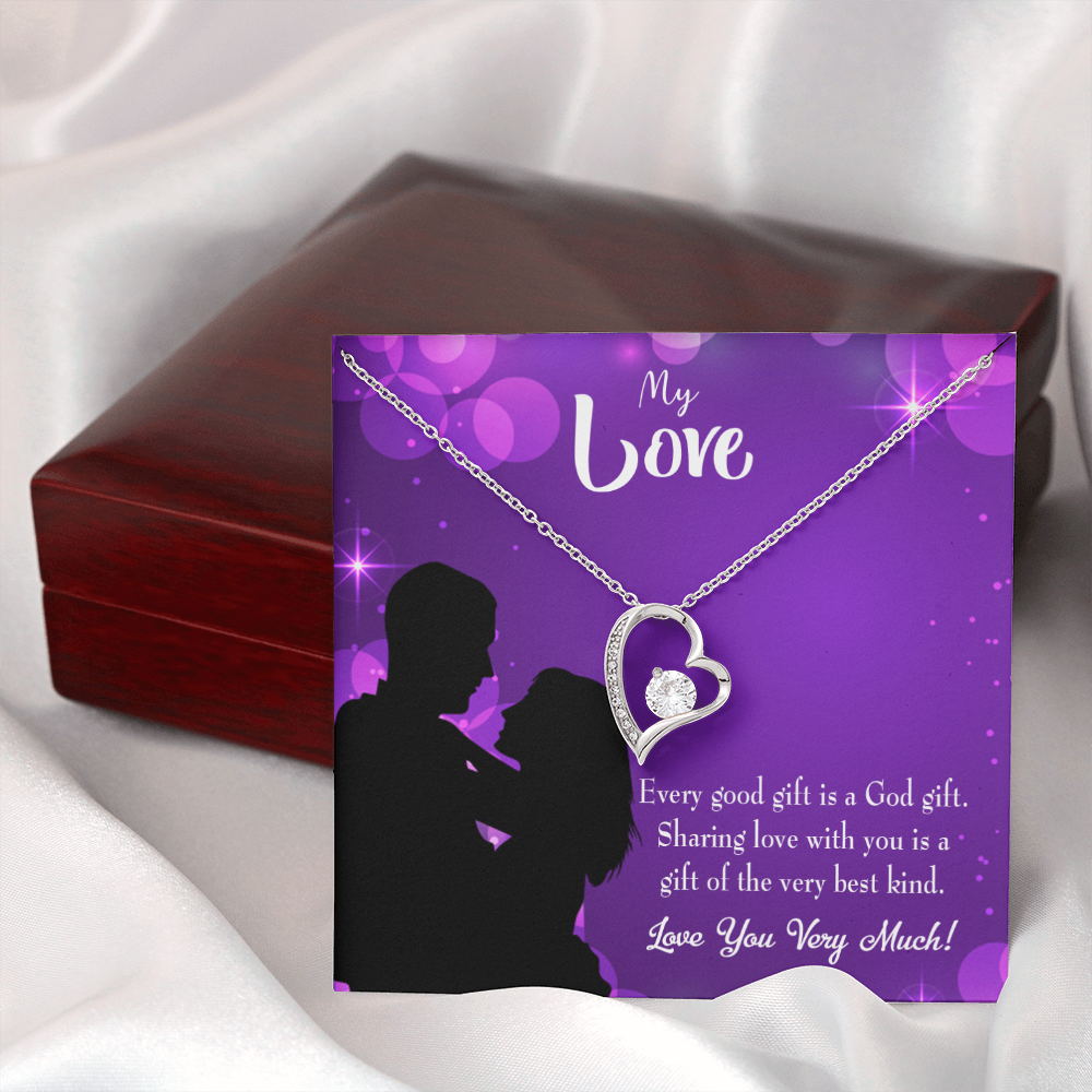 To My Girlfriend Good Gift Forever Necklace w Message Card-Express Your Love Gifts