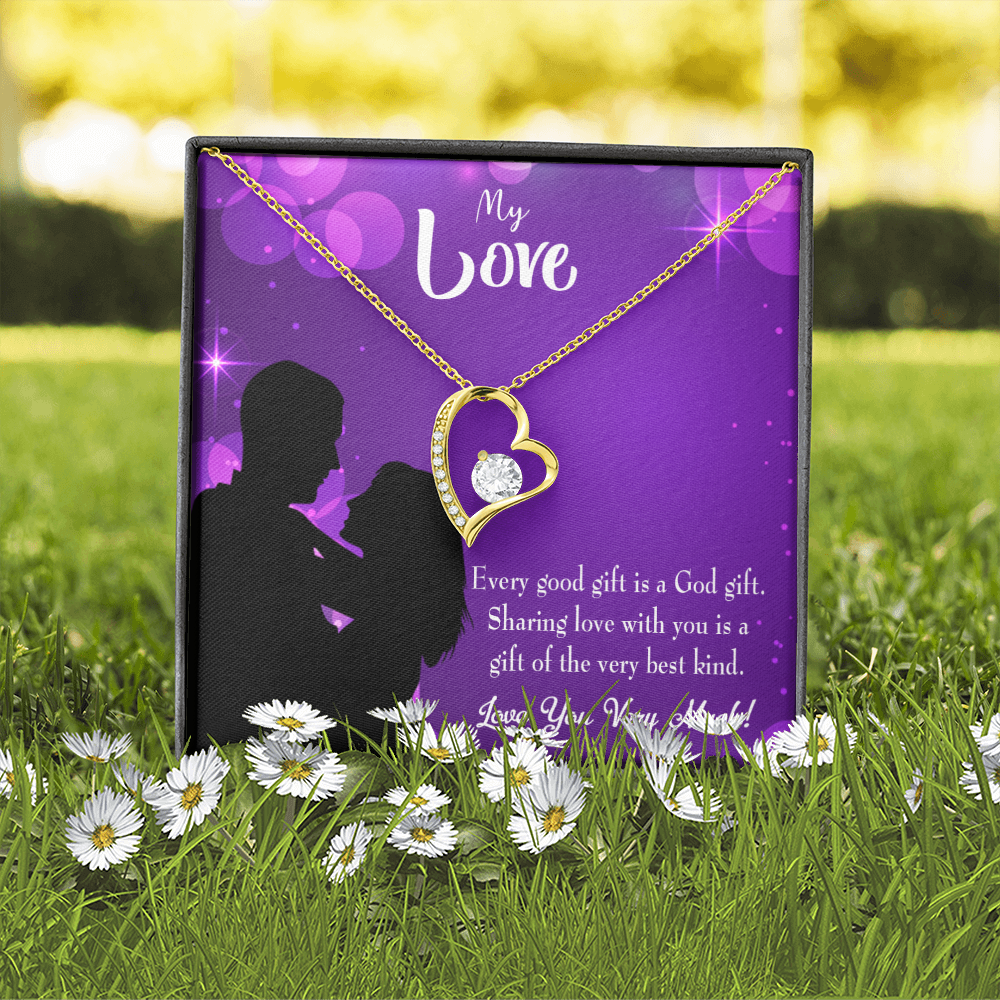 To My Girlfriend Good Gift Forever Necklace w Message Card-Express Your Love Gifts