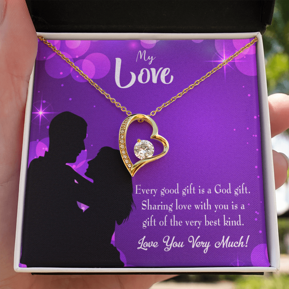 To My Girlfriend Good Gift Forever Necklace w Message Card-Express Your Love Gifts