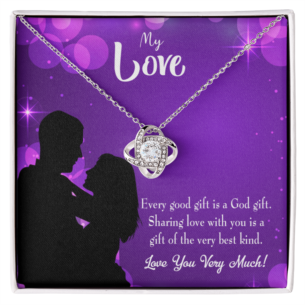 To My Girlfriend Good Gift Infinity Knot Necklace Message Card-Express Your Love Gifts