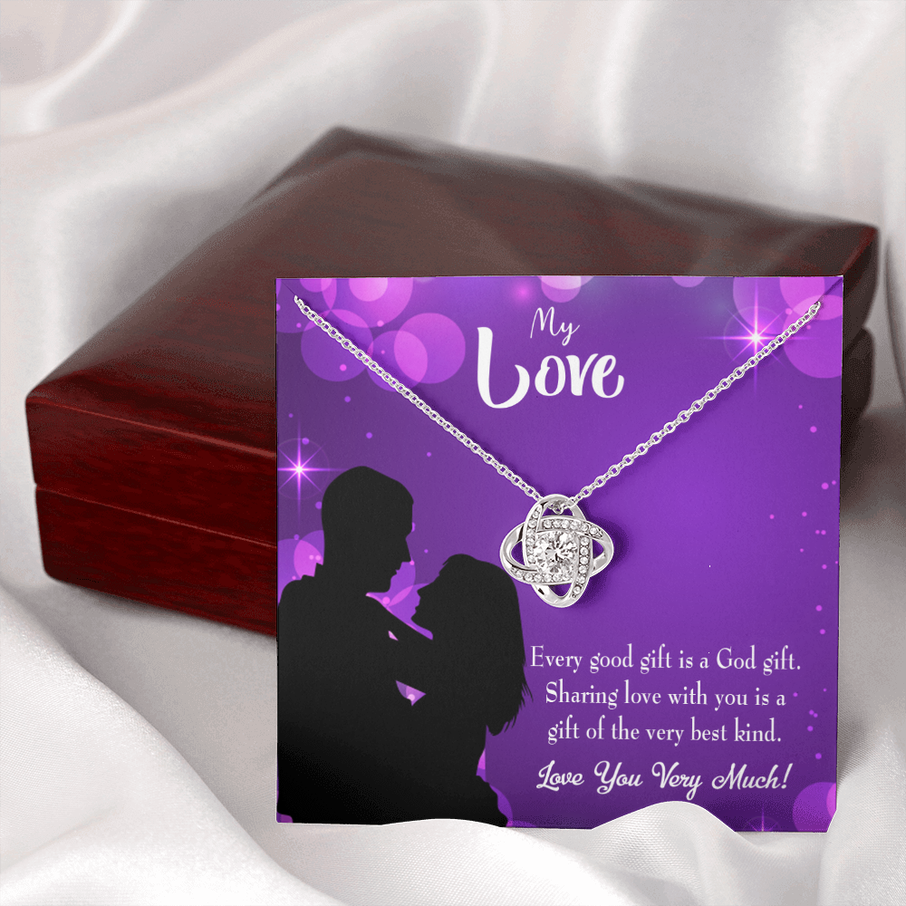 To My Girlfriend Good Gift Infinity Knot Necklace Message Card-Express Your Love Gifts