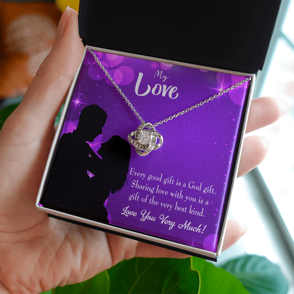 To My Girlfriend Good Gift Infinity Knot Necklace Message Card-Express Your Love Gifts