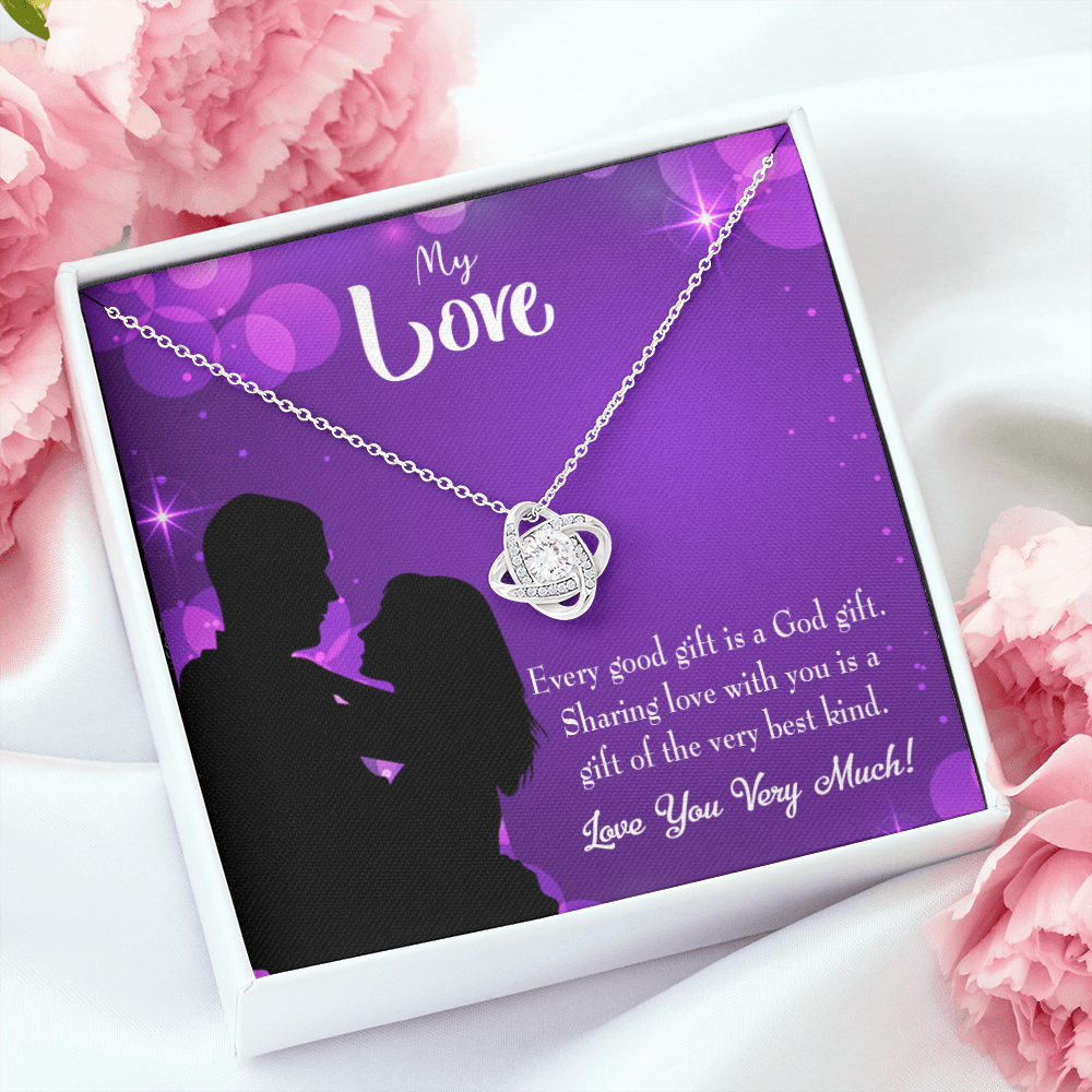 To My Girlfriend Good Gift Infinity Knot Necklace Message Card-Express Your Love Gifts