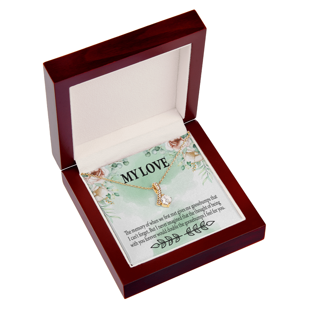 To My Girlfriend Goosebumps Forever Alluring Ribbon Necklace Message Card-Express Your Love Gifts
