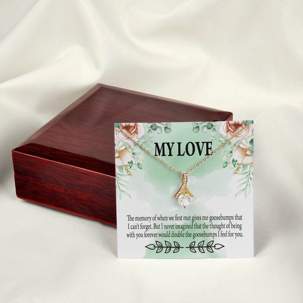 To My Girlfriend Goosebumps Forever Alluring Ribbon Necklace Message Card-Express Your Love Gifts