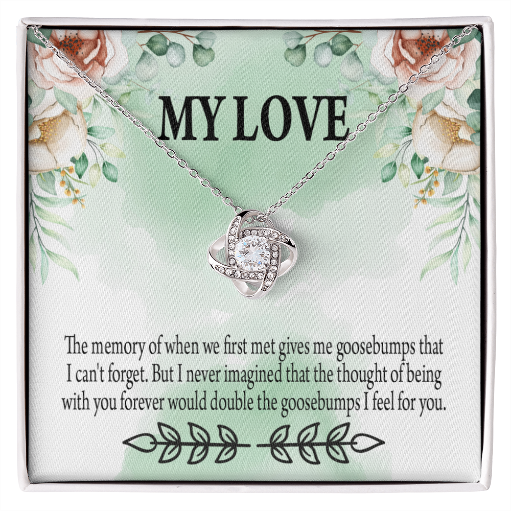 To My Girlfriend Goosebumps Forever Infinity Knot Necklace Message Card-Express Your Love Gifts