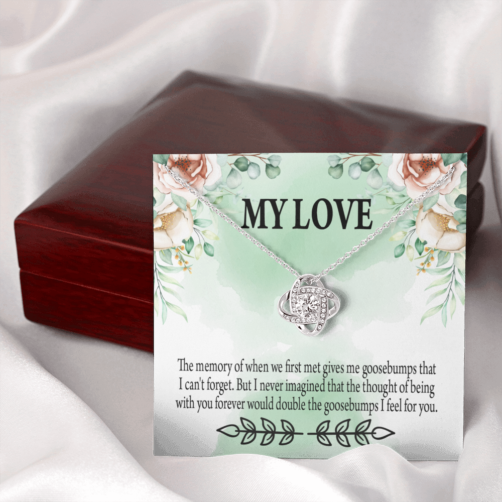 To My Girlfriend Goosebumps Forever Infinity Knot Necklace Message Card-Express Your Love Gifts