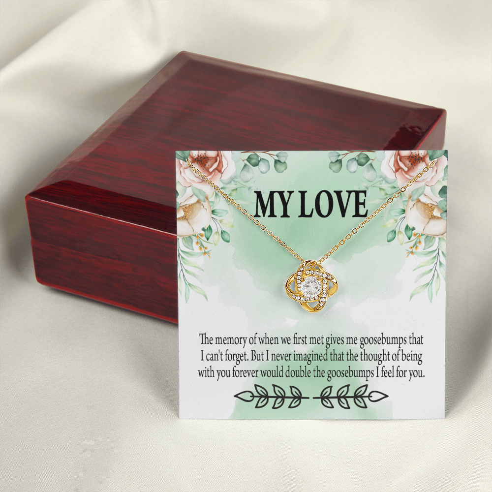 To My Girlfriend Goosebumps Forever Infinity Knot Necklace Message Card-Express Your Love Gifts