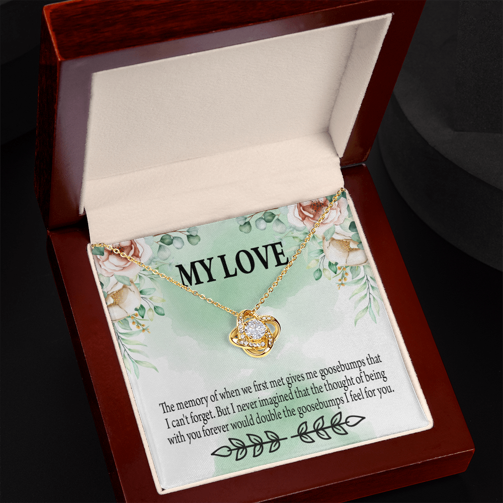 To My Girlfriend Goosebumps Forever Infinity Knot Necklace Message Card-Express Your Love Gifts