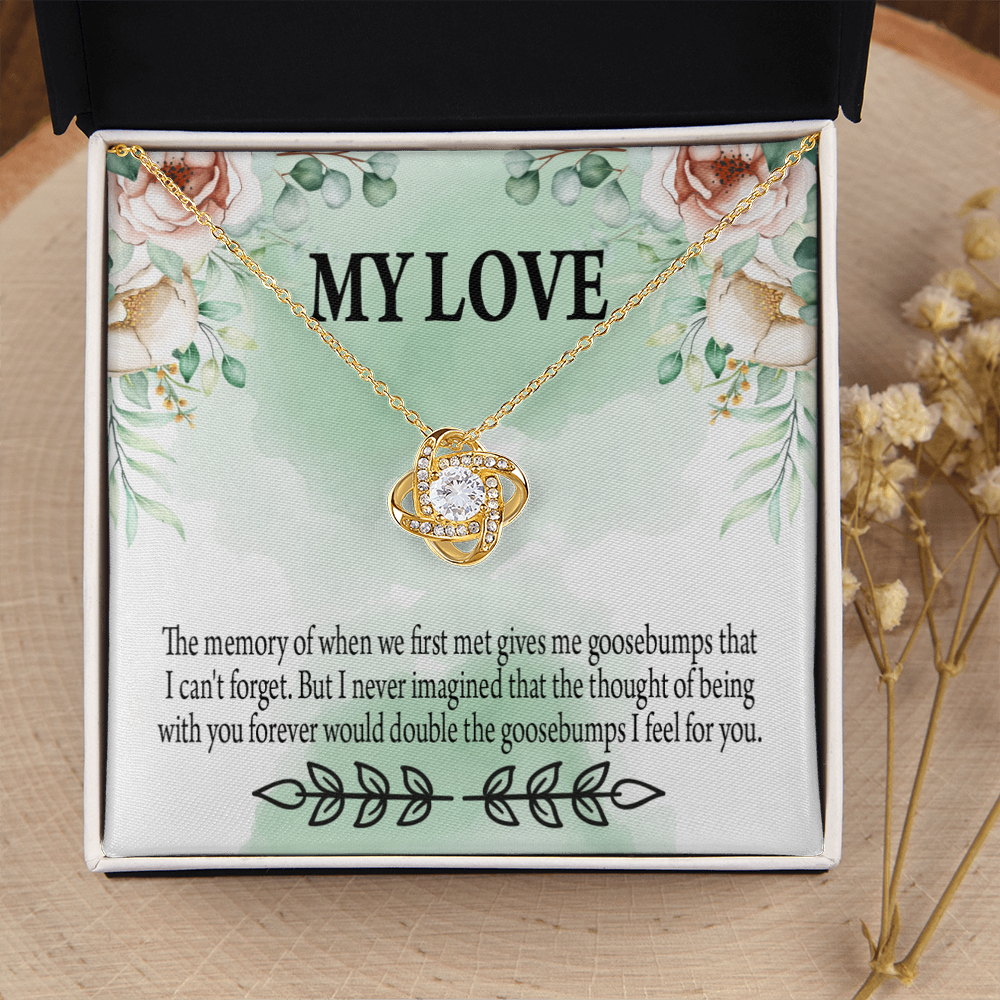 To My Girlfriend Goosebumps Forever Infinity Knot Necklace Message Card-Express Your Love Gifts