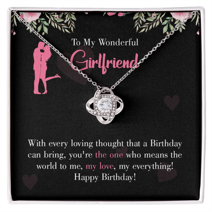 To My Girlfriend Happy Birthday! Infinity Knot Necklace Message Card-Express Your Love Gifts