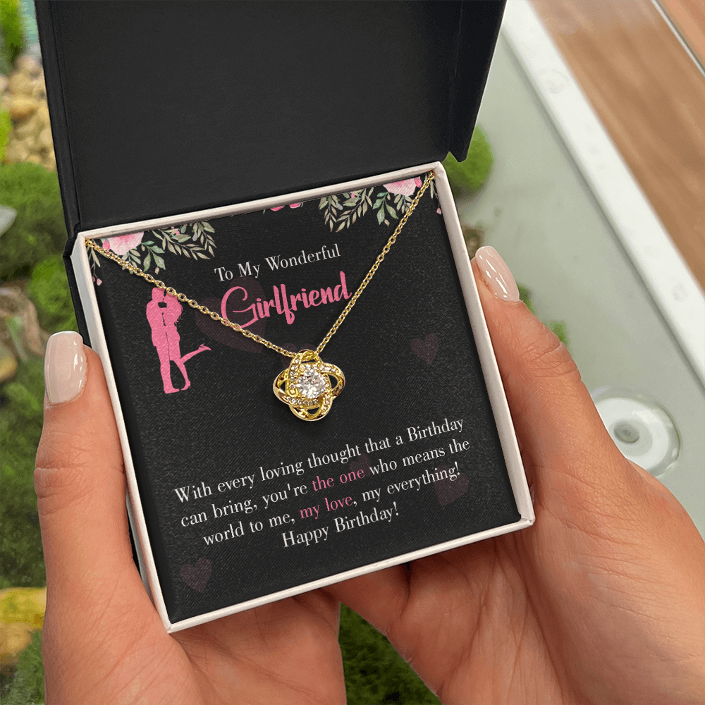 To My Girlfriend Happy Birthday! Infinity Knot Necklace Message Card-Express Your Love Gifts