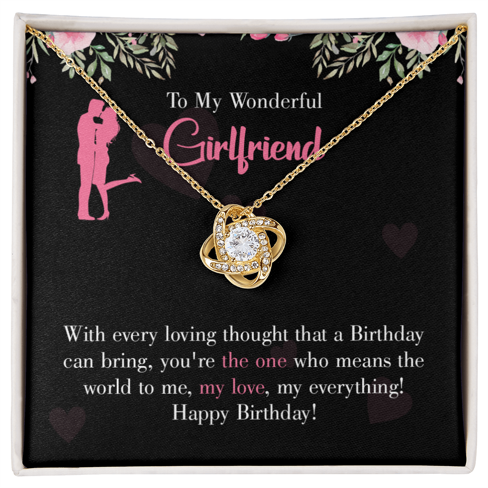 To My Girlfriend Happy Birthday! Infinity Knot Necklace Message Card-Express Your Love Gifts