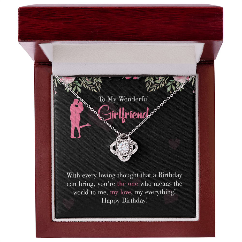 To My Girlfriend Happy Birthday! Infinity Knot Necklace Message Card-Express Your Love Gifts