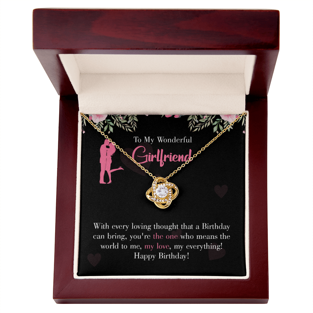 To My Girlfriend Happy Birthday! Infinity Knot Necklace Message Card-Express Your Love Gifts