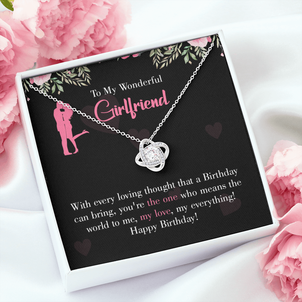 To My Girlfriend Happy Birthday! Infinity Knot Necklace Message Card-Express Your Love Gifts