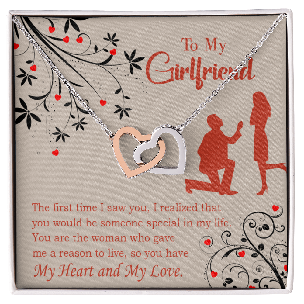 To My Girlfriend Heart and Love Inseparable Necklace-Express Your Love Gifts