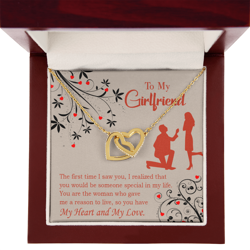 To My Girlfriend Heart and Love Inseparable Necklace-Express Your Love Gifts