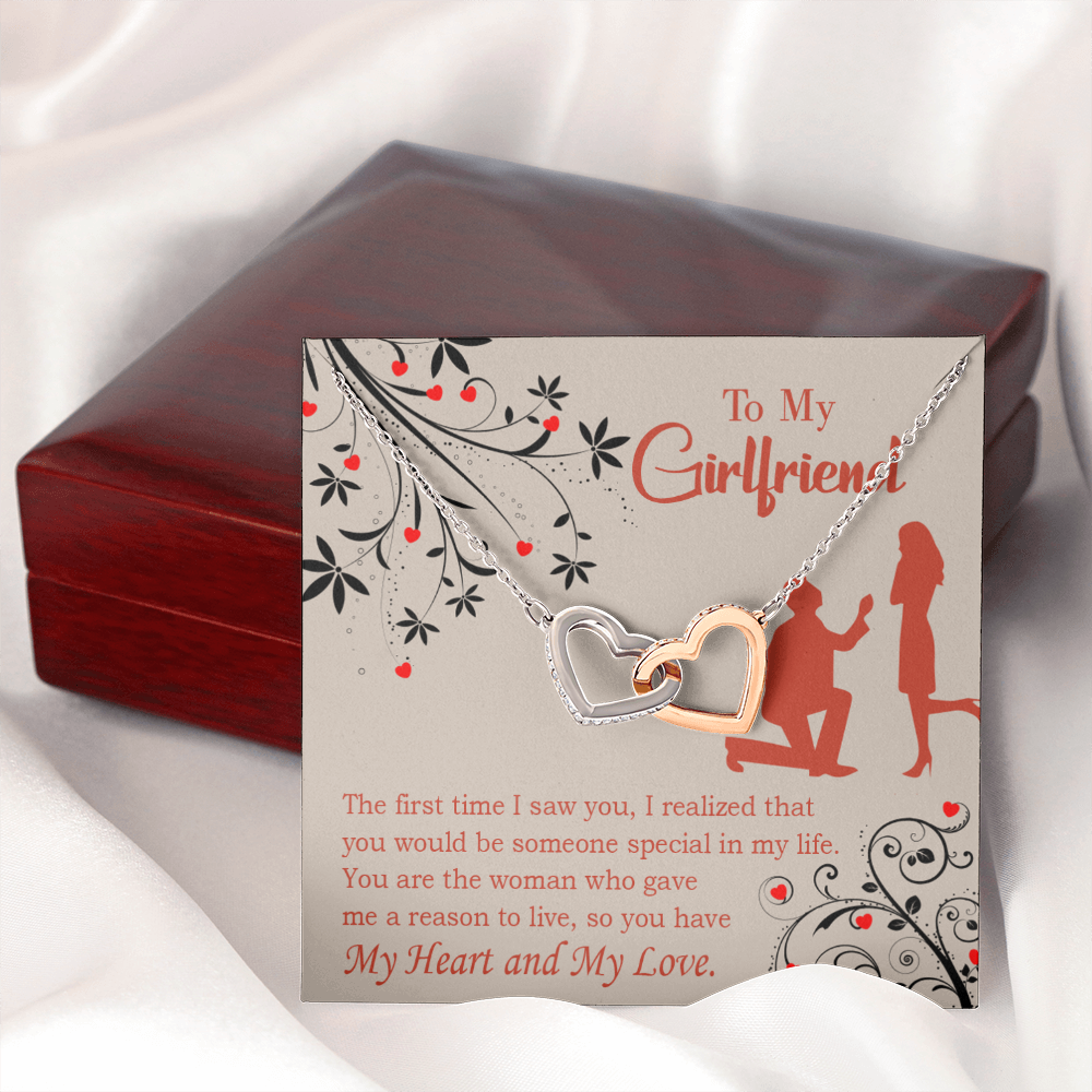 To My Girlfriend Heart and Love Inseparable Necklace-Express Your Love Gifts