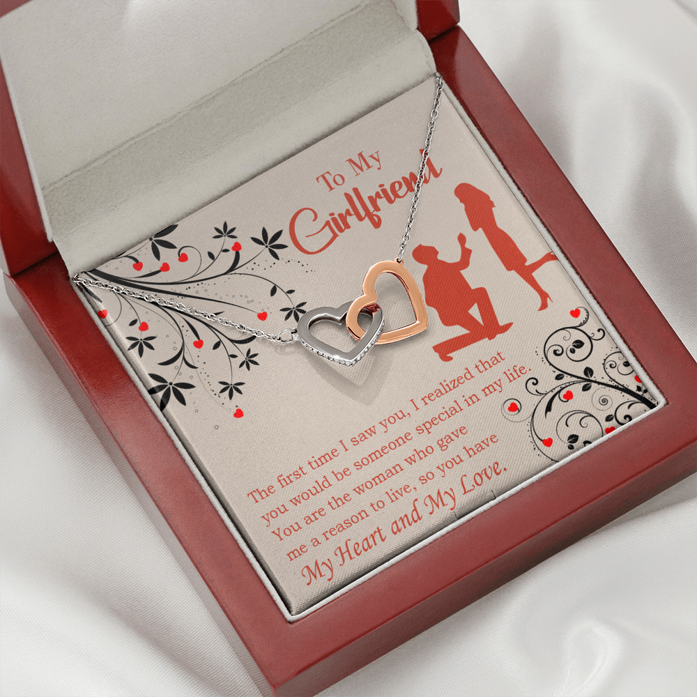 To My Girlfriend Heart and Love Inseparable Necklace-Express Your Love Gifts