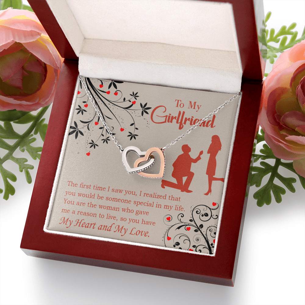 To My Girlfriend Heart and Love Inseparable Necklace-Express Your Love Gifts