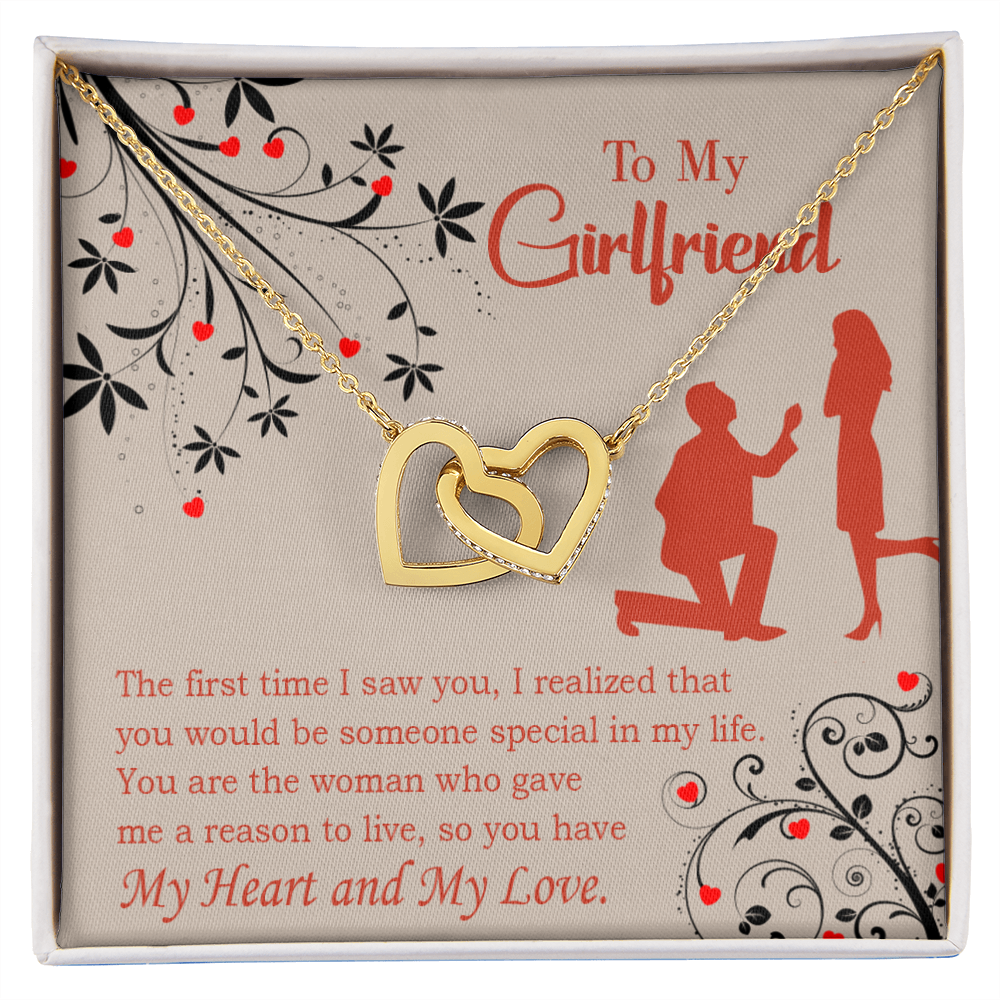 To My Girlfriend Heart and Love Inseparable Necklace-Express Your Love Gifts