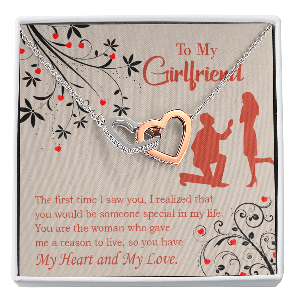 To My Girlfriend Heart and Love Inseparable Necklace-Express Your Love Gifts