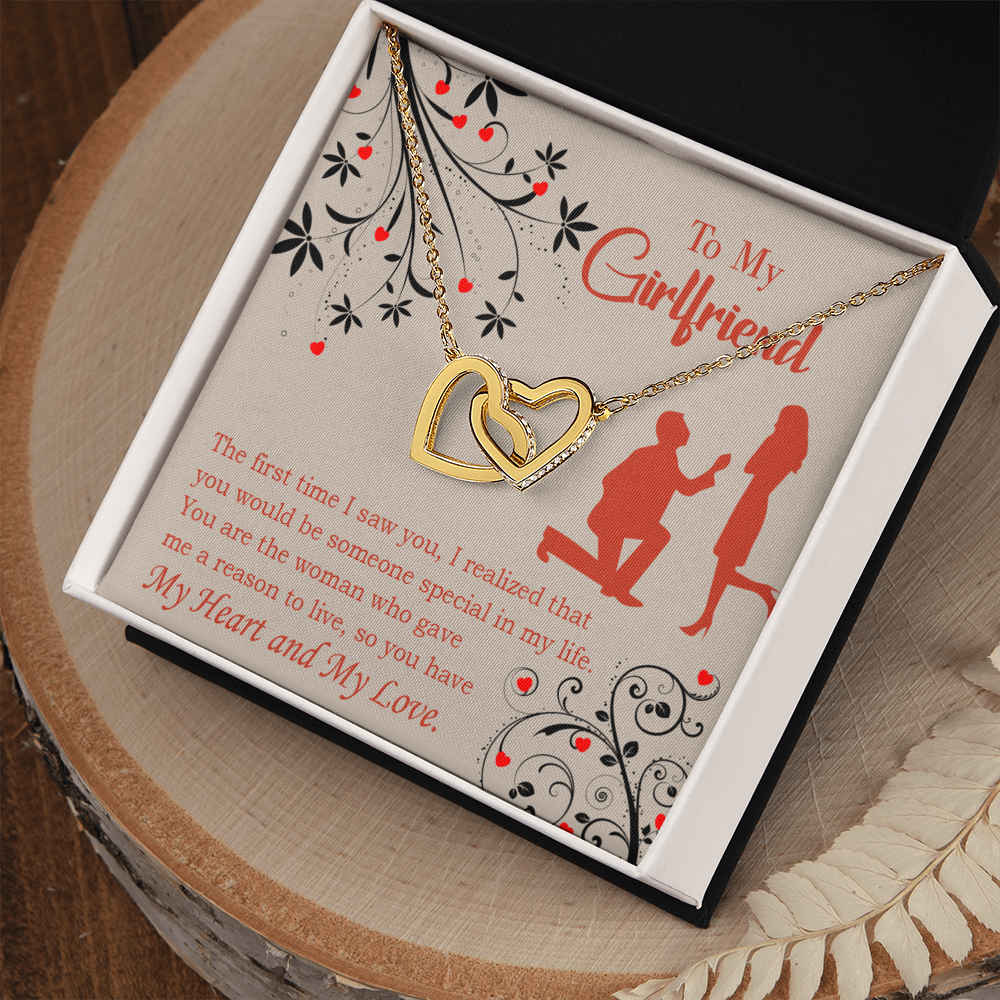 To My Girlfriend Heart and Love Inseparable Necklace-Express Your Love Gifts