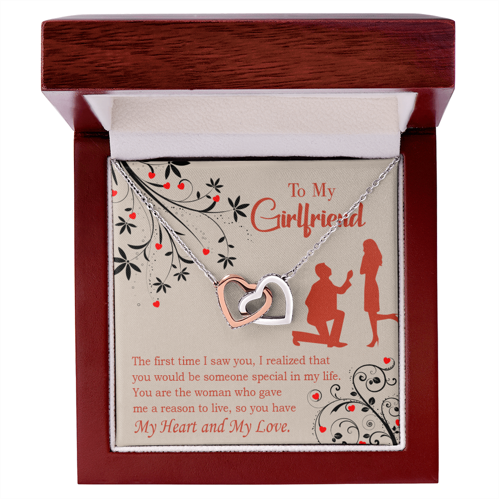To My Girlfriend Heart and Love Inseparable Necklace-Express Your Love Gifts